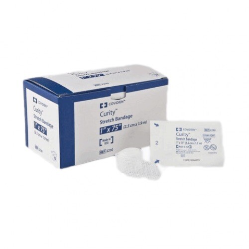COVIDIEN 2230 Curity Stretch Bandage 1″x75″ Lot of 10 Rolls.