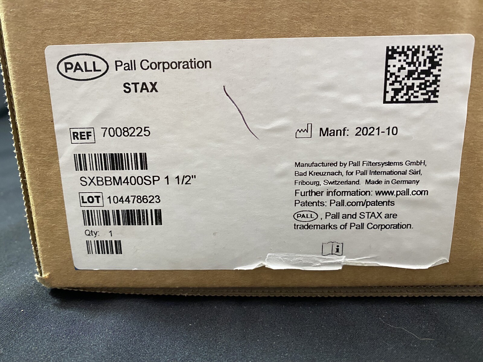 PALL CORPORATION 1 1/2″ Stax Filter Bottom In Bottom Out 7008225 (1/cs)