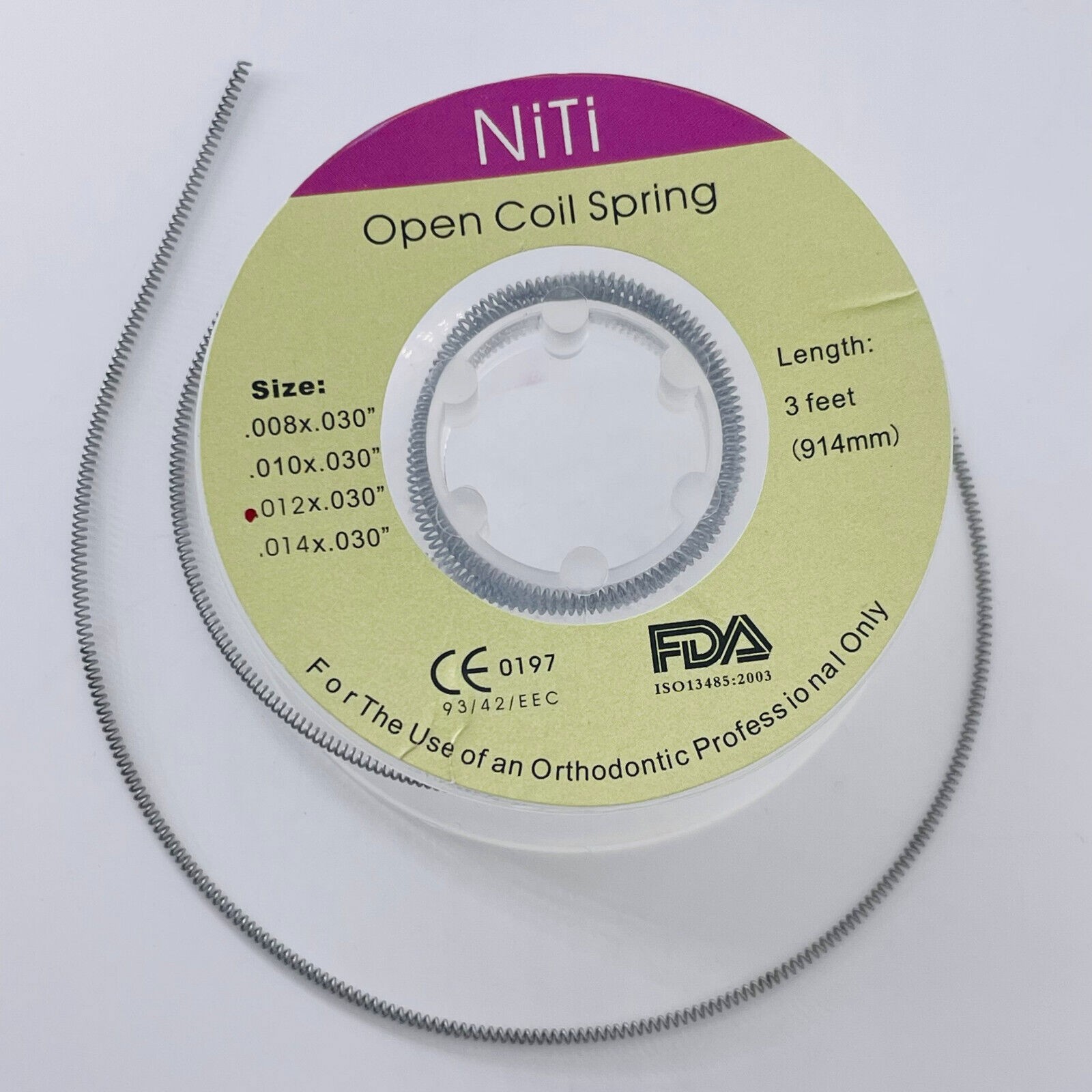 1 Roll Dental Orthodontic Niti Open Coil Spring Spool Dia.010 *030 ” inch 914mm