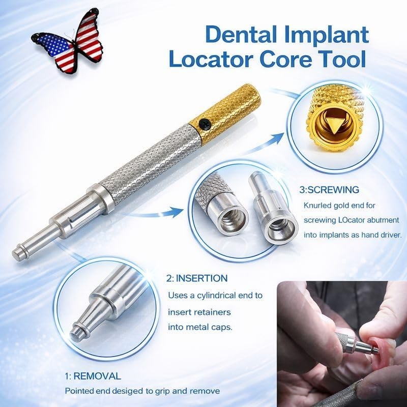US Dental Fit Zest Anchors Locator Retention Caps Range & Core Tool Overdenture