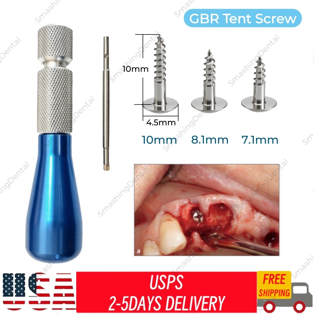 Dental GBR Bon Tent Screw Driver Fixation Guided Regeneration Membrane USA