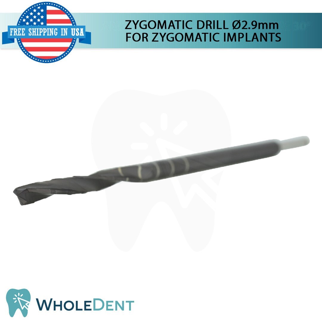 10X Zygomatic Drill Ø2.9mm 54.0mm/81.0 L (Diamond-Like Carbon) coating