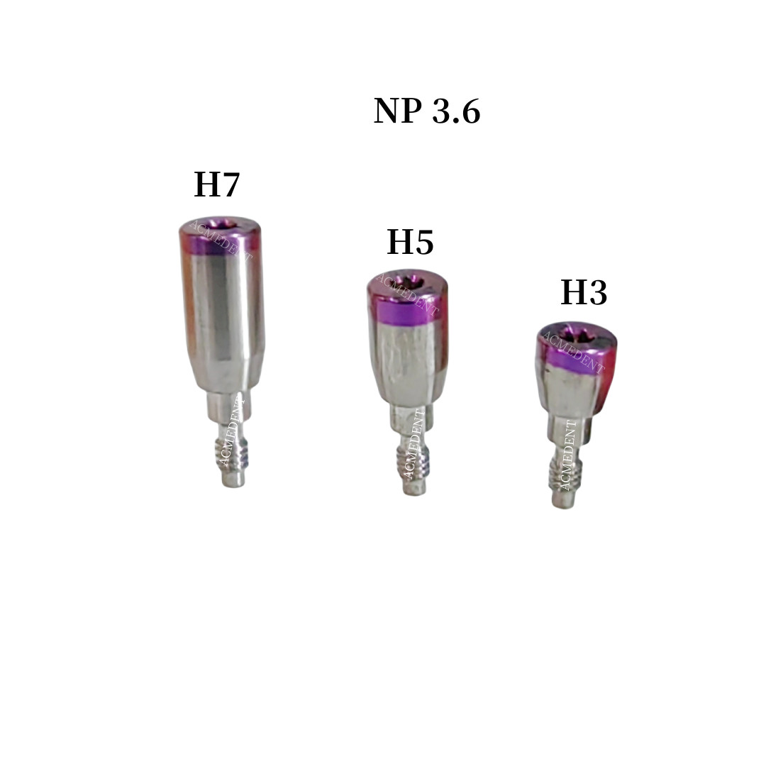 3Pieces Dental Healing Cap Abutment NP 3.6 H3 H5 H7 Compatible Nobel Active ∅3.6