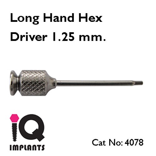 Long Hand Hex Driver 1.25 mm Dental Implants Implant Prosthetic Surgery Lab new
