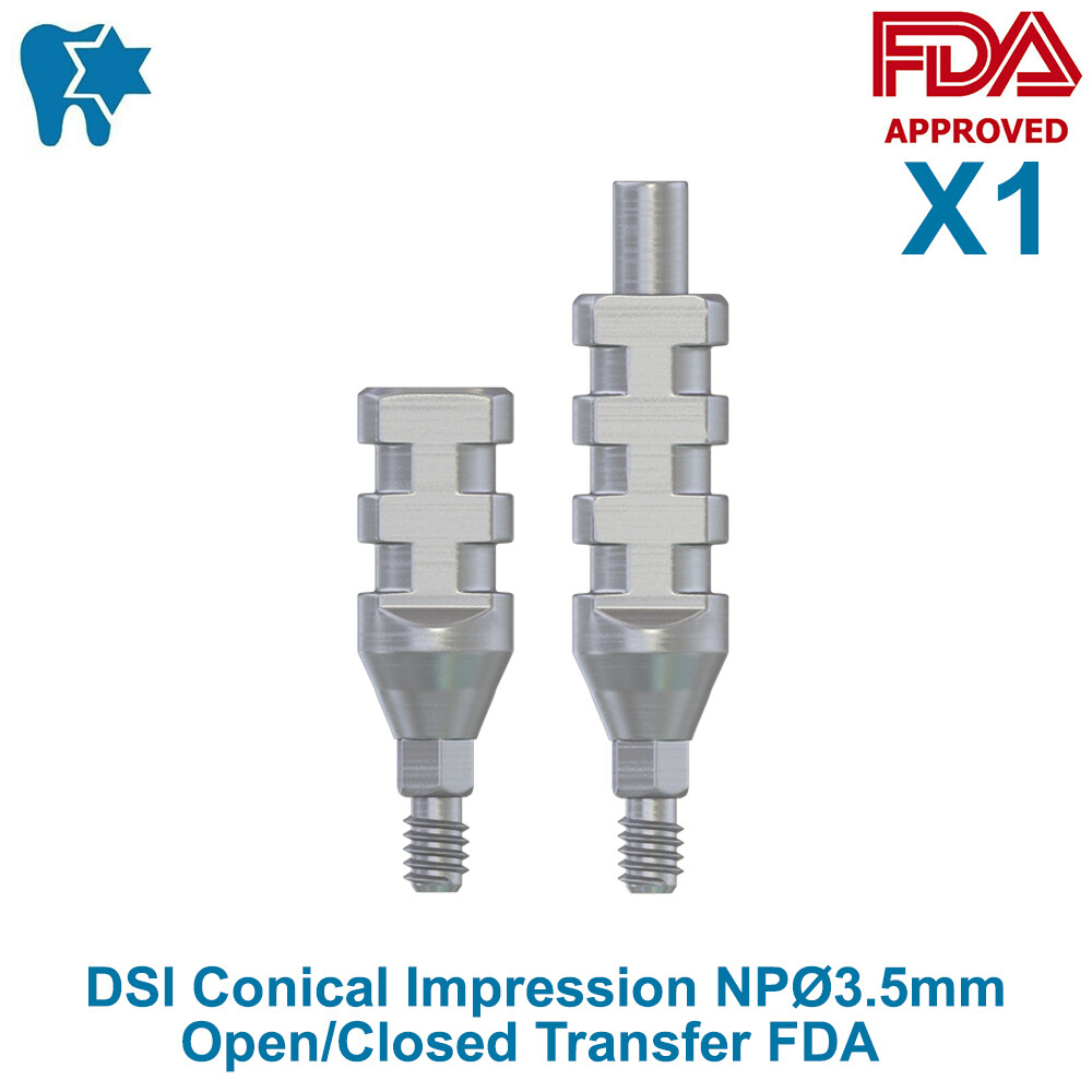 1x DSI Dental Conical Impression Narrow Platform NP Ø3.5mm Open Closed Transfer