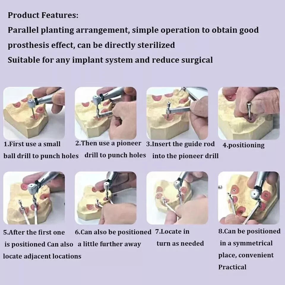 Dental Parallel Para Drill Aid Implant Position Sleeves Pilot Guide Pins Locator