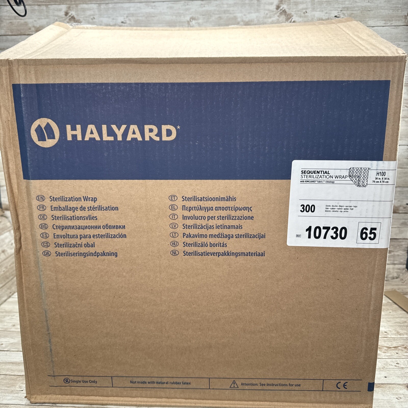 Halyard H100 Sequential Sterilization Wrap, 30 x 30 Inch 1 CASE 300 Sheets 10730