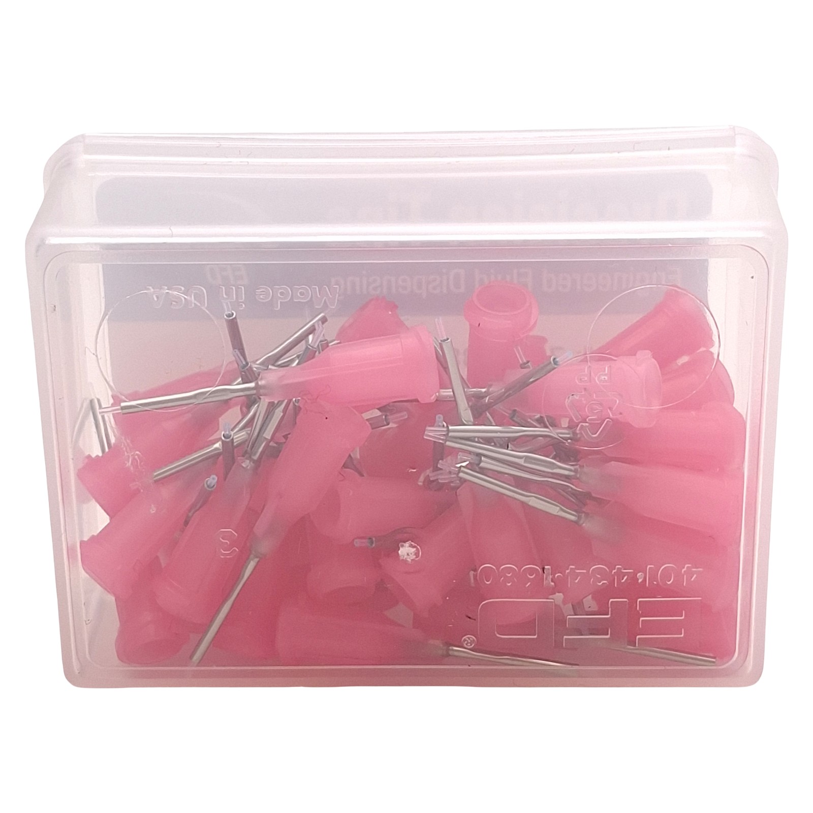 Nordson EFD 7018388 Precision PTFE-Lined Tips, Pink, 0.5in x 0.012in ID, 50/Box