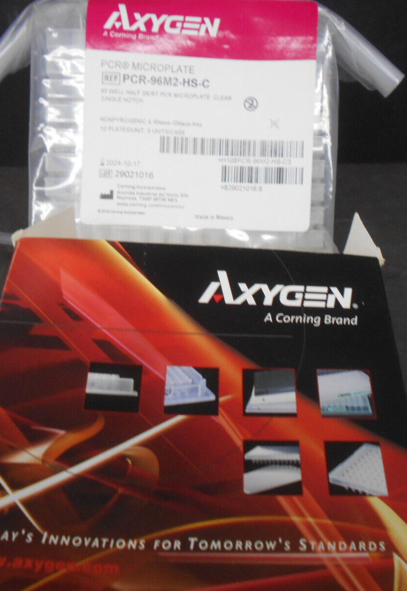 AXYGEN PCR MICROPLATE PCR-96M2-HS-C 96 WELL HALF SKIRT CLEAR SINGLE NOTCH 9PCS