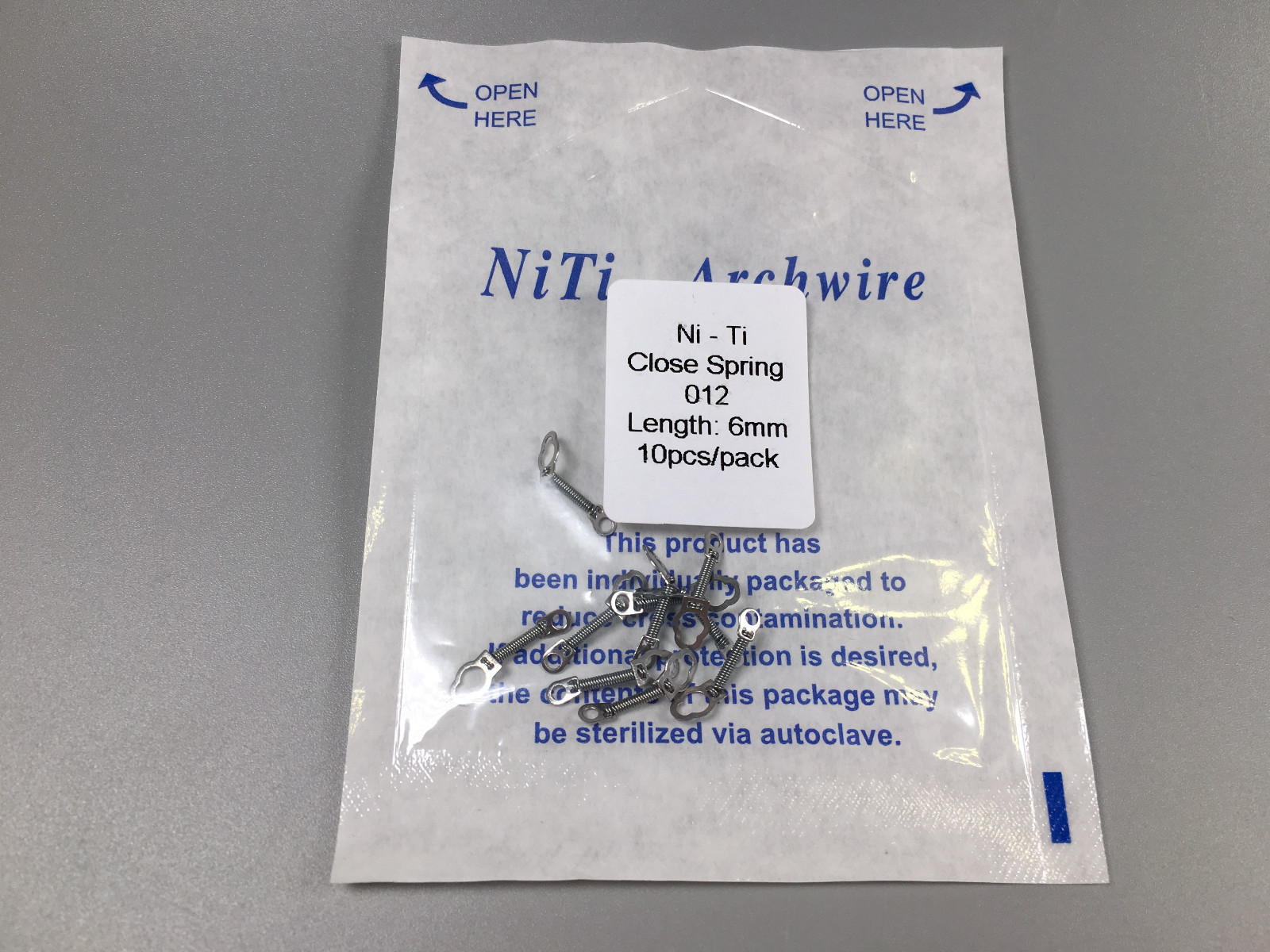 10 Packs Dental Orthodontic Closed Coil Spring NiTi 6mm 0.012″ Implant Eyelet