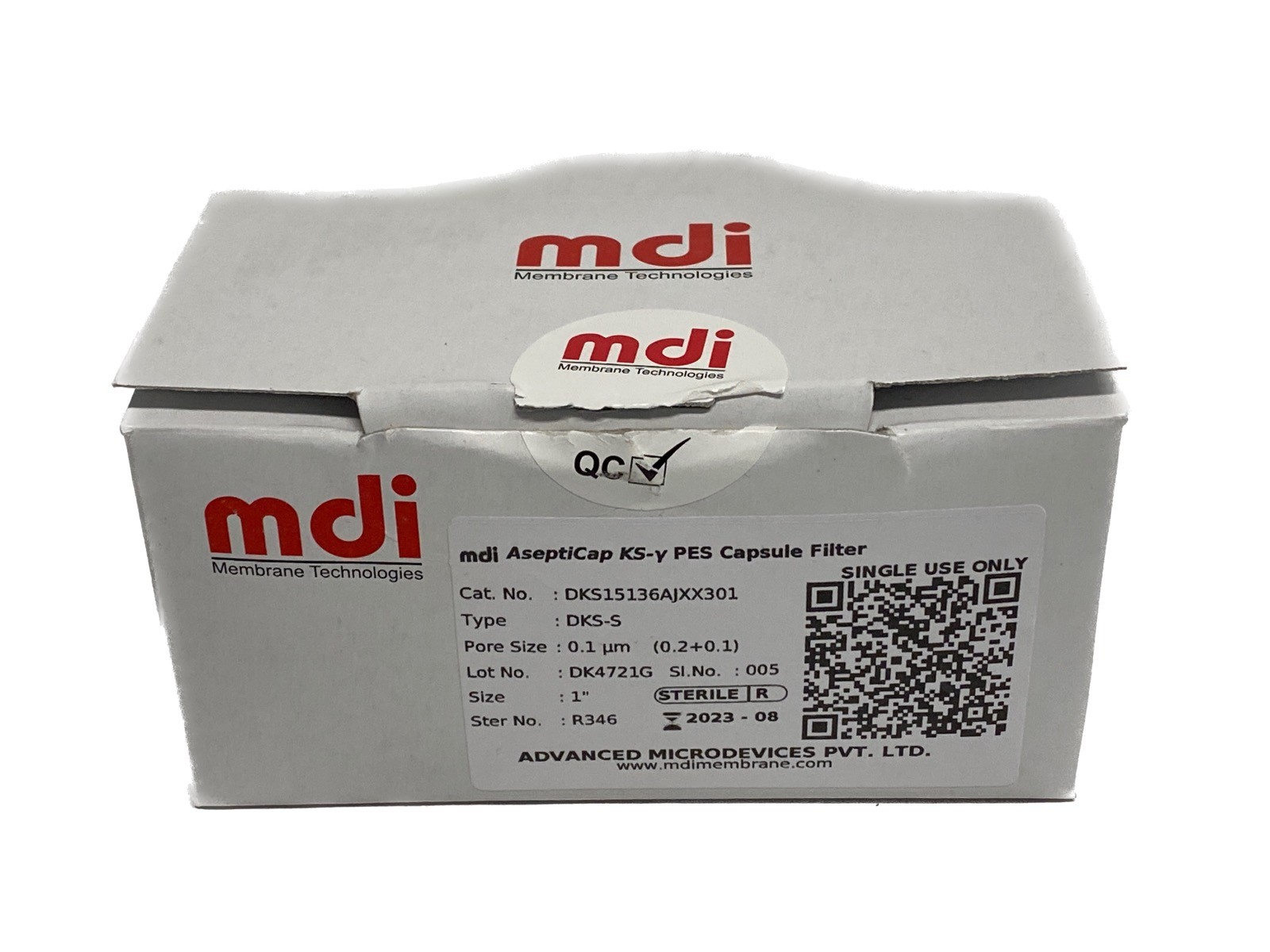 Advanced Microdevices MDI AseptiCap KS-y Capsule Filter 1″ 0.1um DKS15136AJXX301