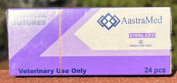 2/0 PGA, 48ct (2 Boxes) Polyglycolic Acid, Veterinary Dental, R-cut 30mm