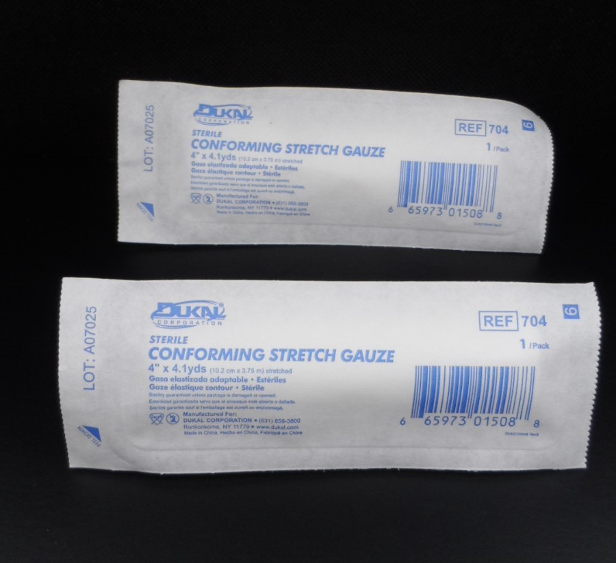 Dukal 704 Conforming Stretch Gauze Sterile 4″ x 4-1/10 Yd / each Roll (2 Rolls )