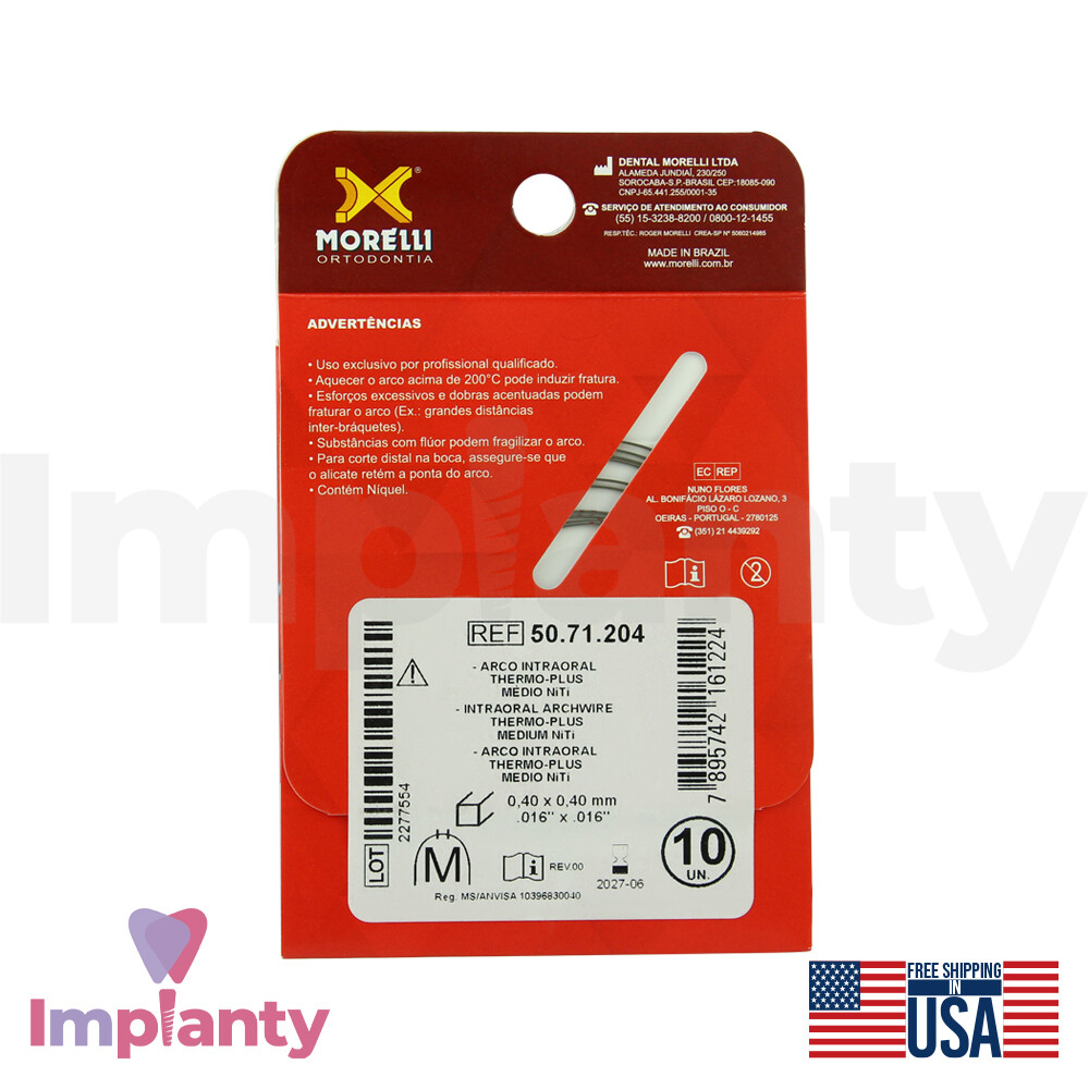 Morelli Orthodontic Alignment NiTi Thrmo Plus Rectengular Archwires Dental Tool