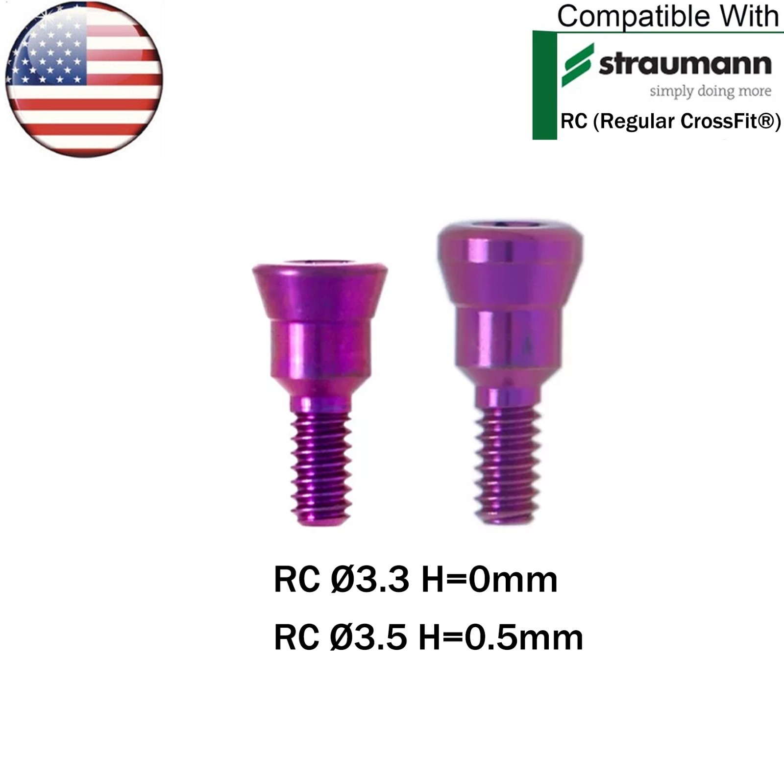 US 5Pcs Dental Healing Abutment Closure Cover Cap Screws Fit ITI Straumann NC/RC