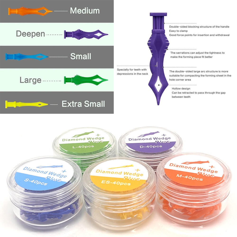 Dental Diamond Wedges Sectional Matrix System Plastic Daptive Interdental Teeth