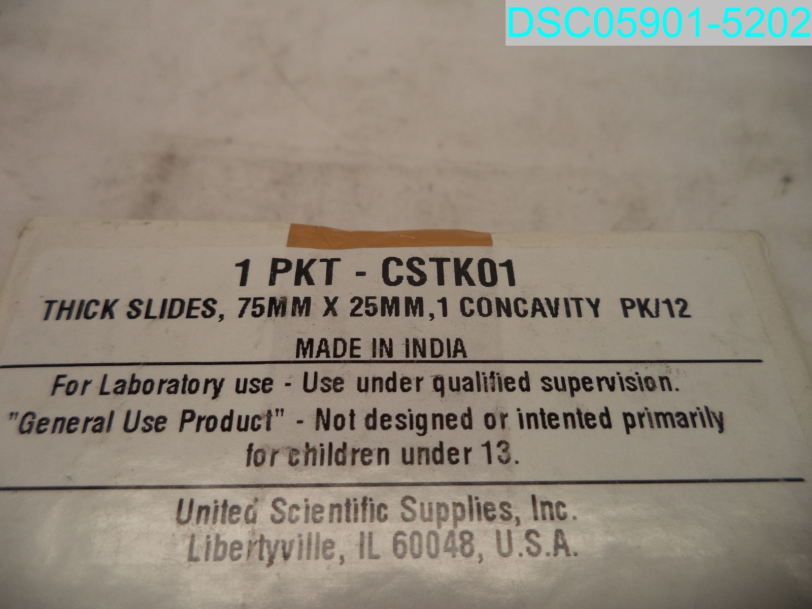 QTY=12(1 BX OF12):CSTK01 United Scientitic Microscope Slide Glass Size 75mmx25mm