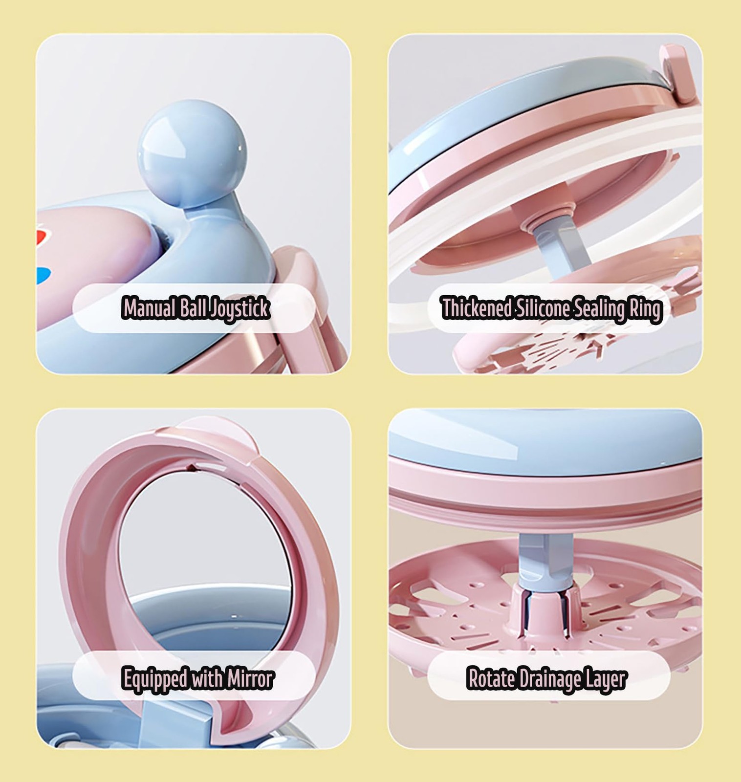 MURRI&MURRDI Denture Bath Box for Travel, 2 in 1 Retainer Cleaning A Pink