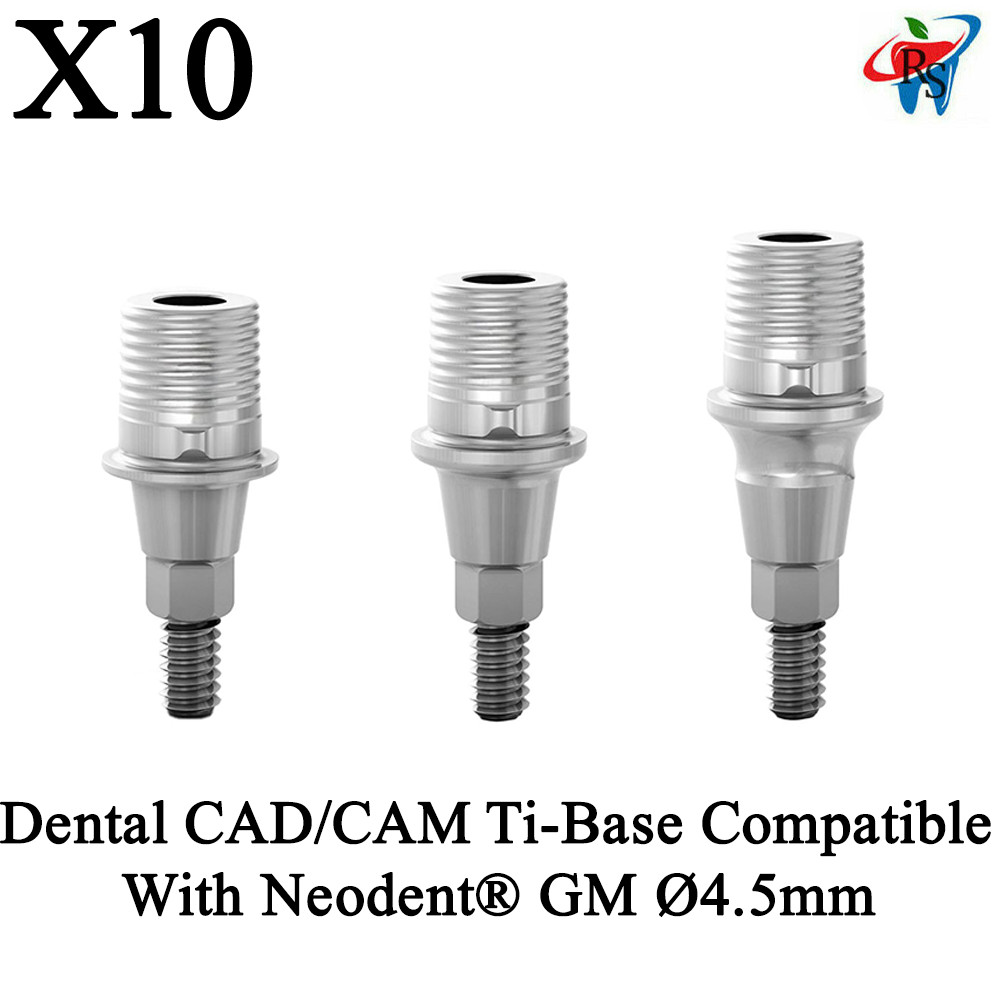 10pcs Dental CAD/CAM Anti Rotational Ti Base Compatible With Neodent® GM Ø4.5mm