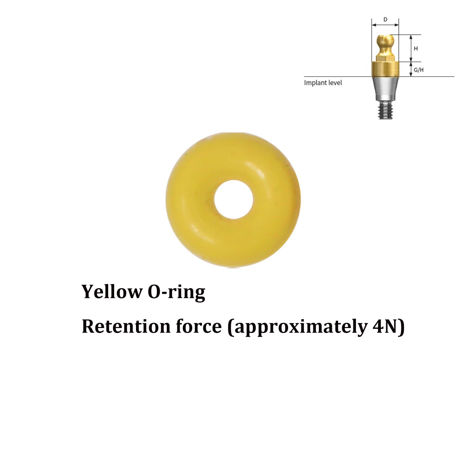 Dental O-Ring Retention Cap Kit for Ball Attachment Abutment Implant fit Hiossen
