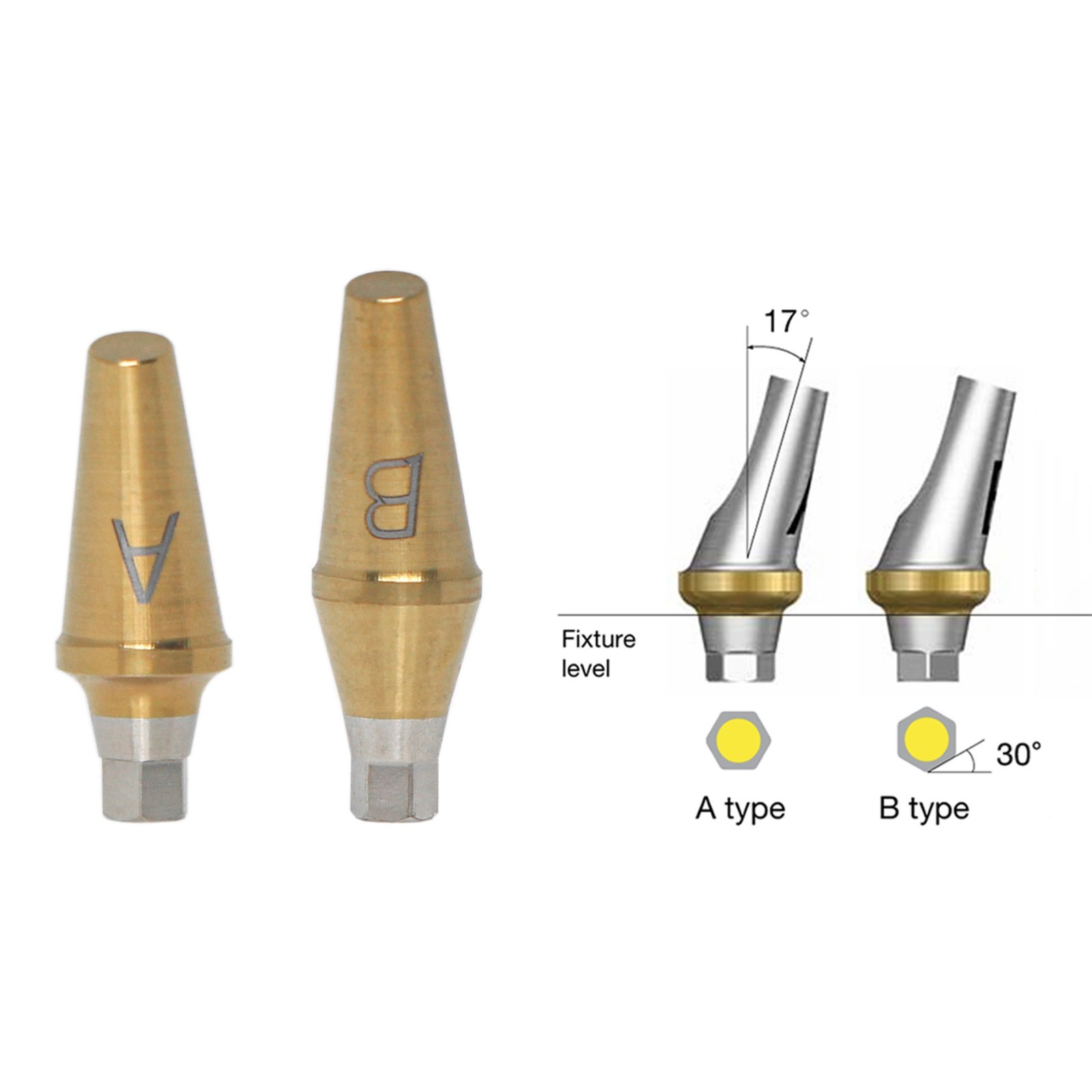 US Dental 17° Angled Anatomic Abutment Regular Ø4.5/5.0mm Fit Hiossen Osstem TS