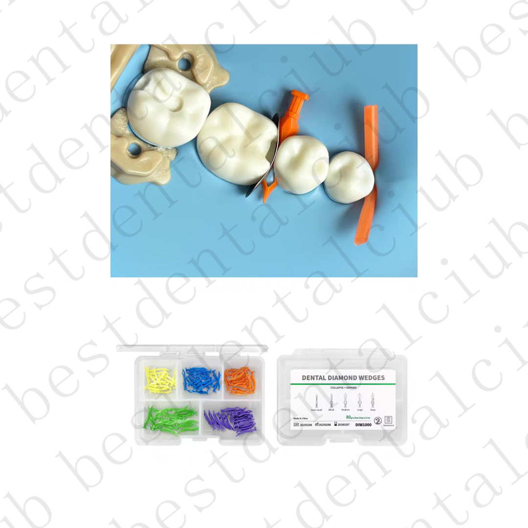 80pcs Dental Diamond Wedges Plastic Fixing Diastema Adaptive Interdental Wedge