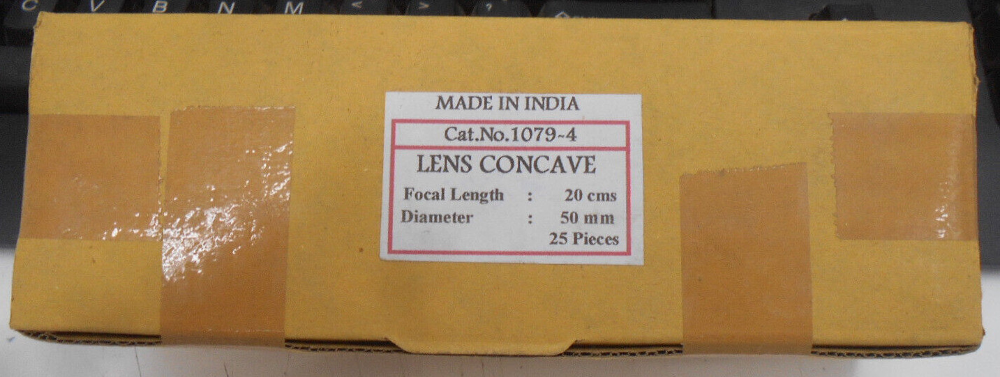 Lens 1079-4 Bi Concave 20cm Focal Length 50mm Diameter Box of 25