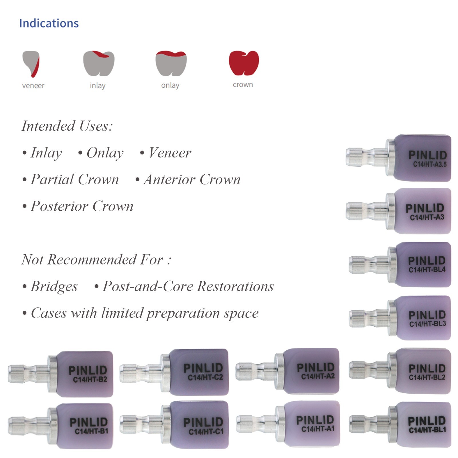 US Dental Lithium Disilicate Glass-Ceramics Blocks Emax Chairside CAD/CAM CEREC