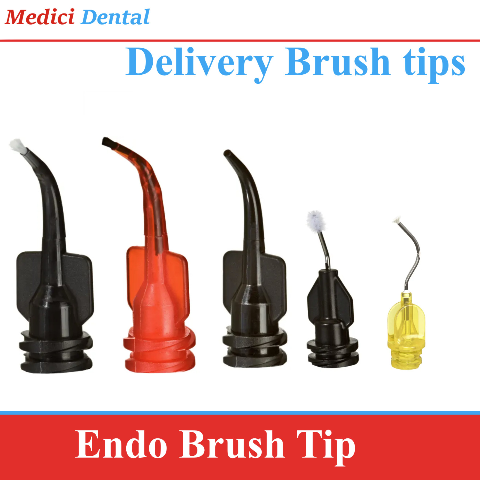 Dental Endo Capillary Tips Lock Black Micro Tip, Inspiral, Brush Delivery Tips