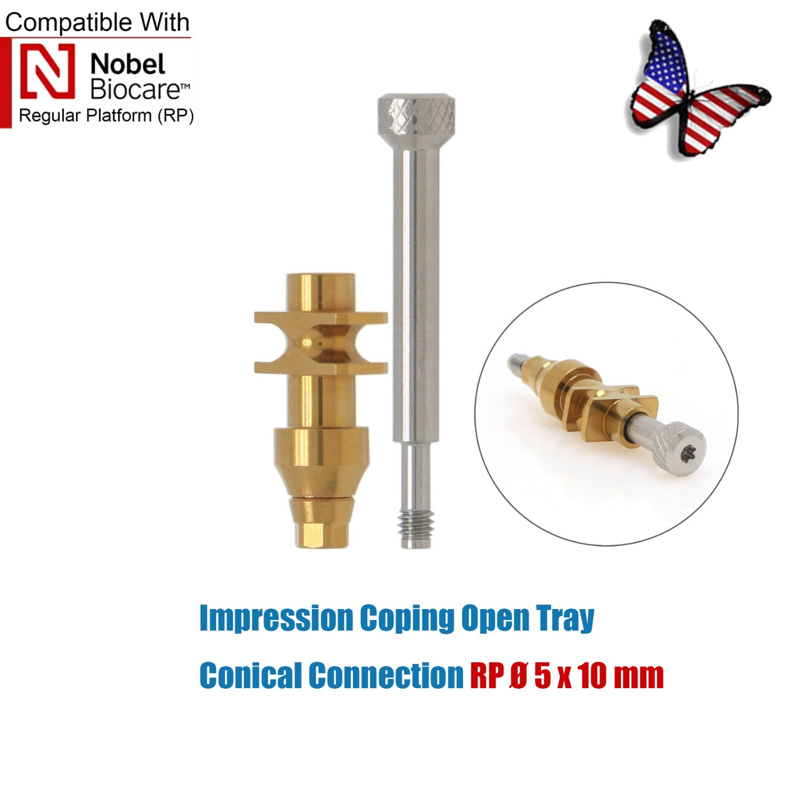 US For NobelActive Replace Internal Conical Open Tray Pick-Up Impression Coping