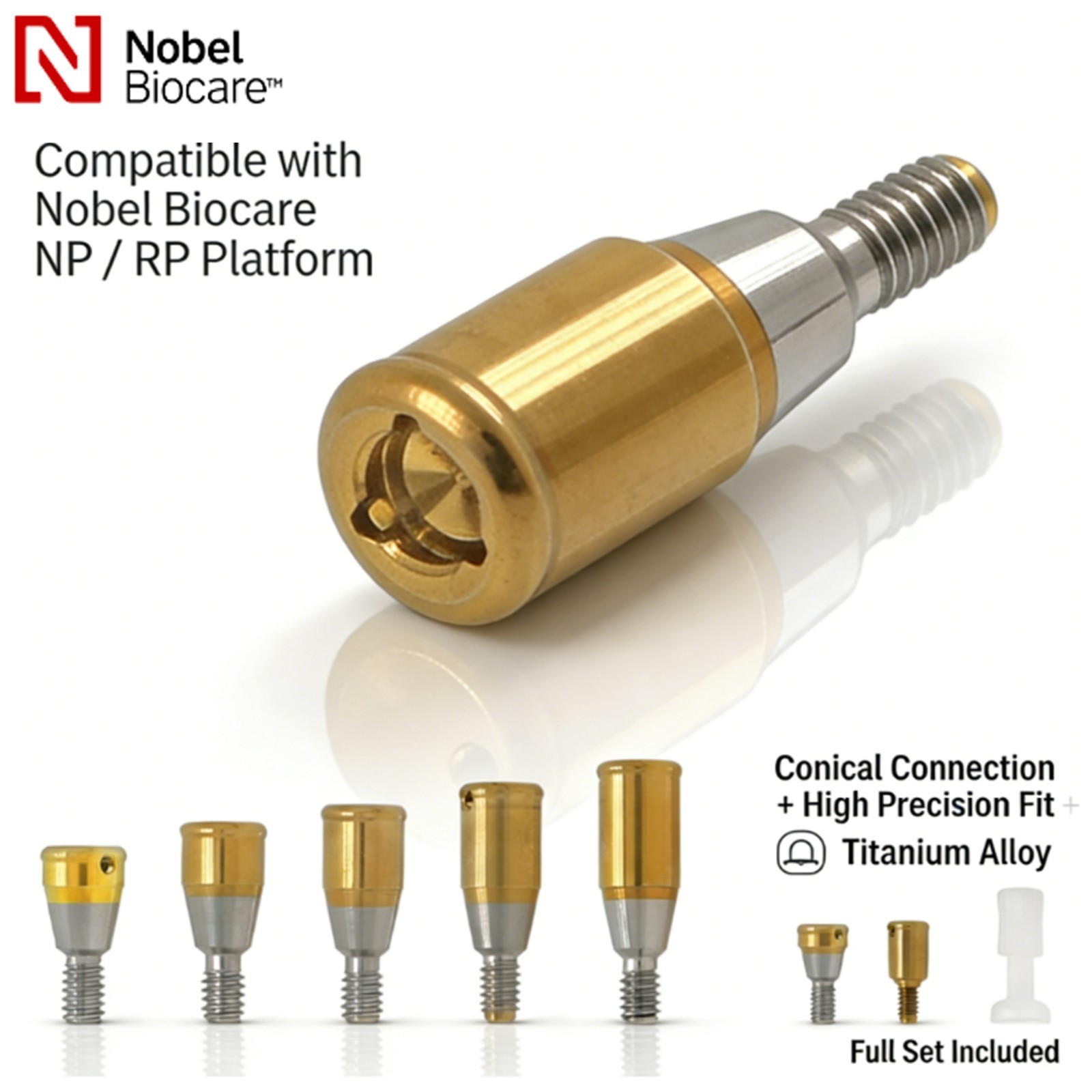 US Locator Attachment Abutment For Nobel Biocare Active Conical NP Ø3.5/RP Ø4.3