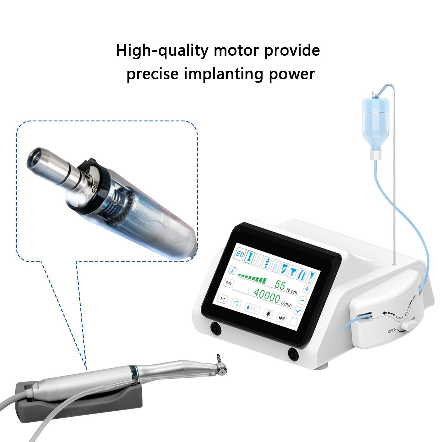 Dental Piezo surgery&Implant Motor 2IN1 Bone Cutter/Brushless Micro motor 4Hole