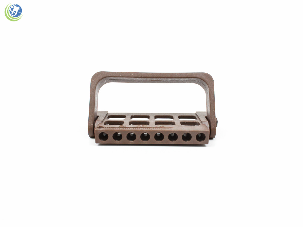 3X Dental Endo File Holder Block Caddy Root Canal W/ Ruler Brown Autoclavable