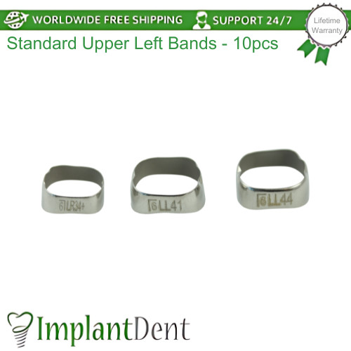 Dental Molar Standard Upper Left Bands 10pcs Stainless Steel Braces Span Ortho