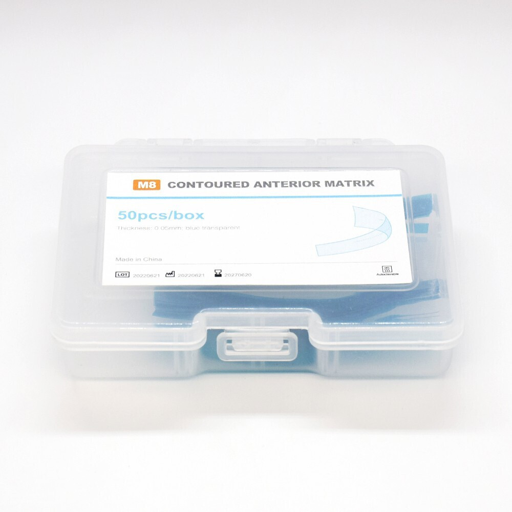 5Box Dental Metal Anterior Matrices Cervical Matrix Strip Resin 0.05mm Blue Tool