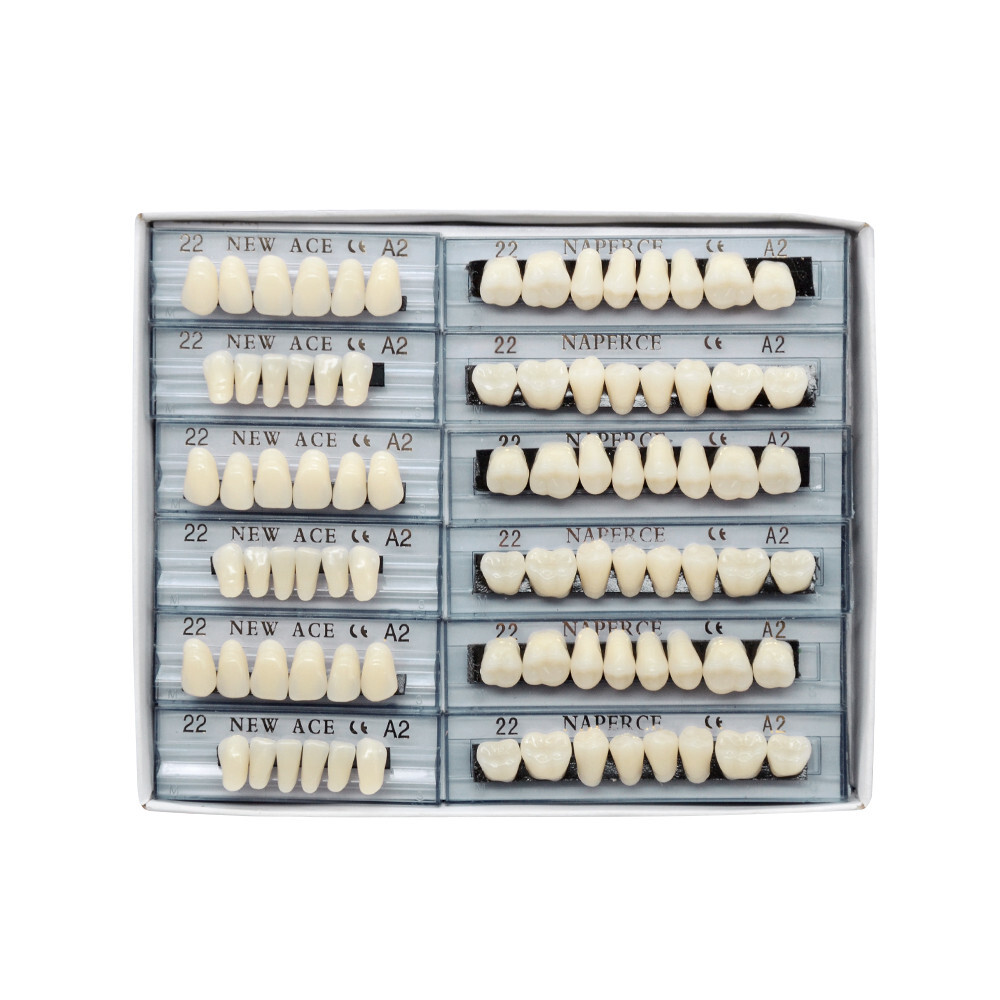 168pc Dental Acrylic Resin Denture 22# A2 Full Set Teeth Upper Lower Shade Tooth