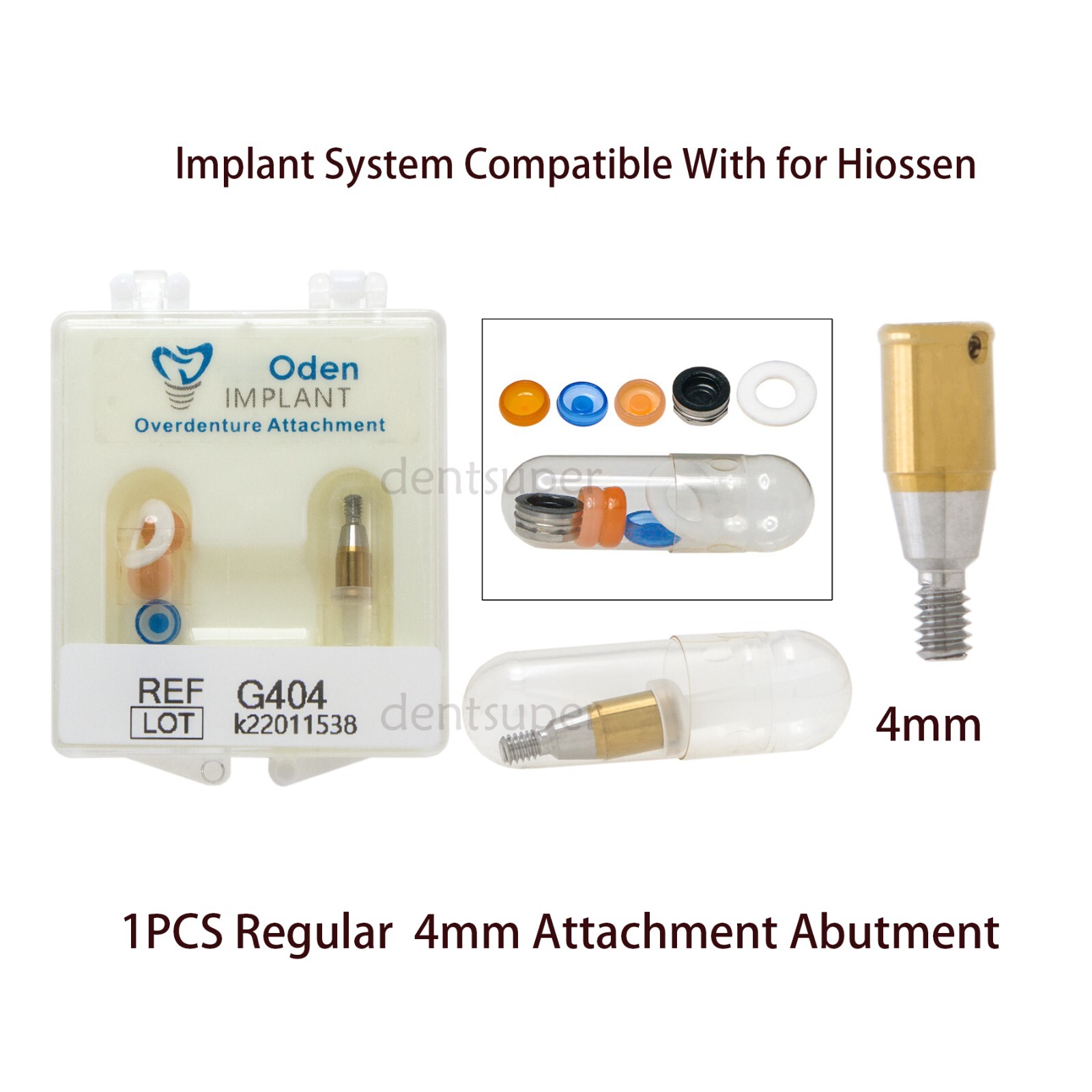Dental Mini/Regular Core Tool Male Caps Kit Overdenture fit for Hiossen 3/4/5/mm