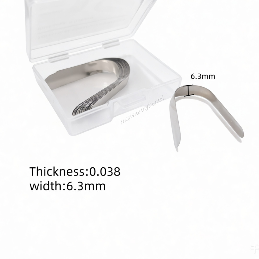 1Box Dental Tofflemire Contoured Matrices Stainless Steel Premolars Matrix Bands