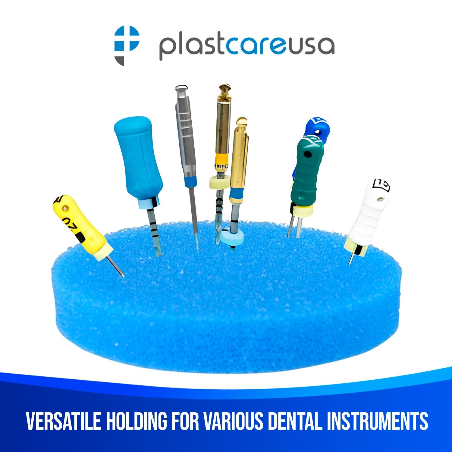 100 2.5″ Premium Endodontic Foam Round Blue Sponge Cushions Dental Endo Files