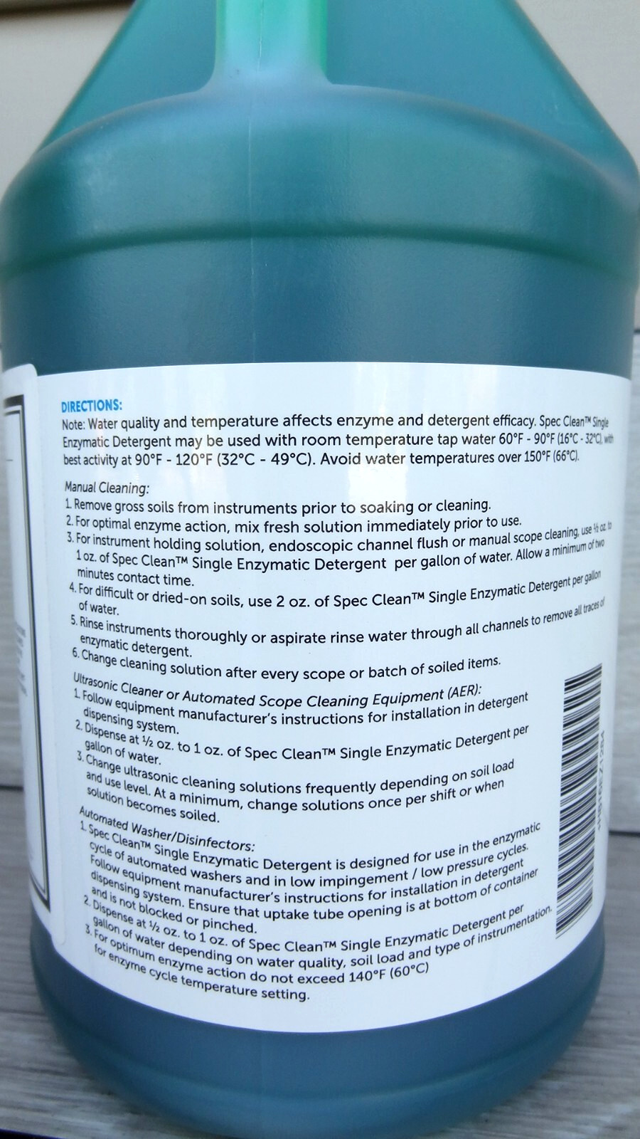 Instrument Detergent Single Enzymatic Concentrated 1 Gal (3.78L) Exp. 2027/02/18