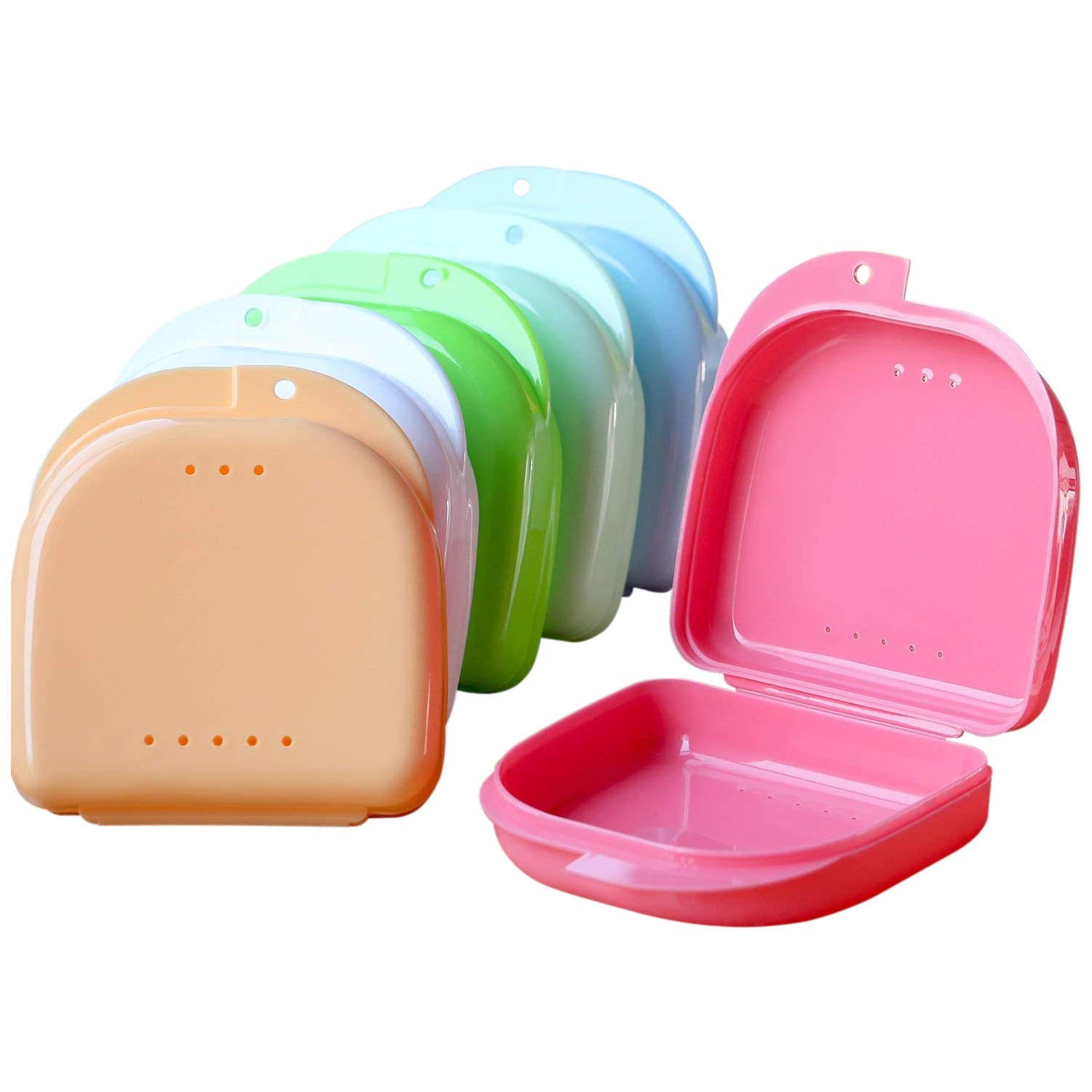 Onwon 6 Pieces Retainer Case Mouth Guard 6 Count (Pack of 1), multicolored