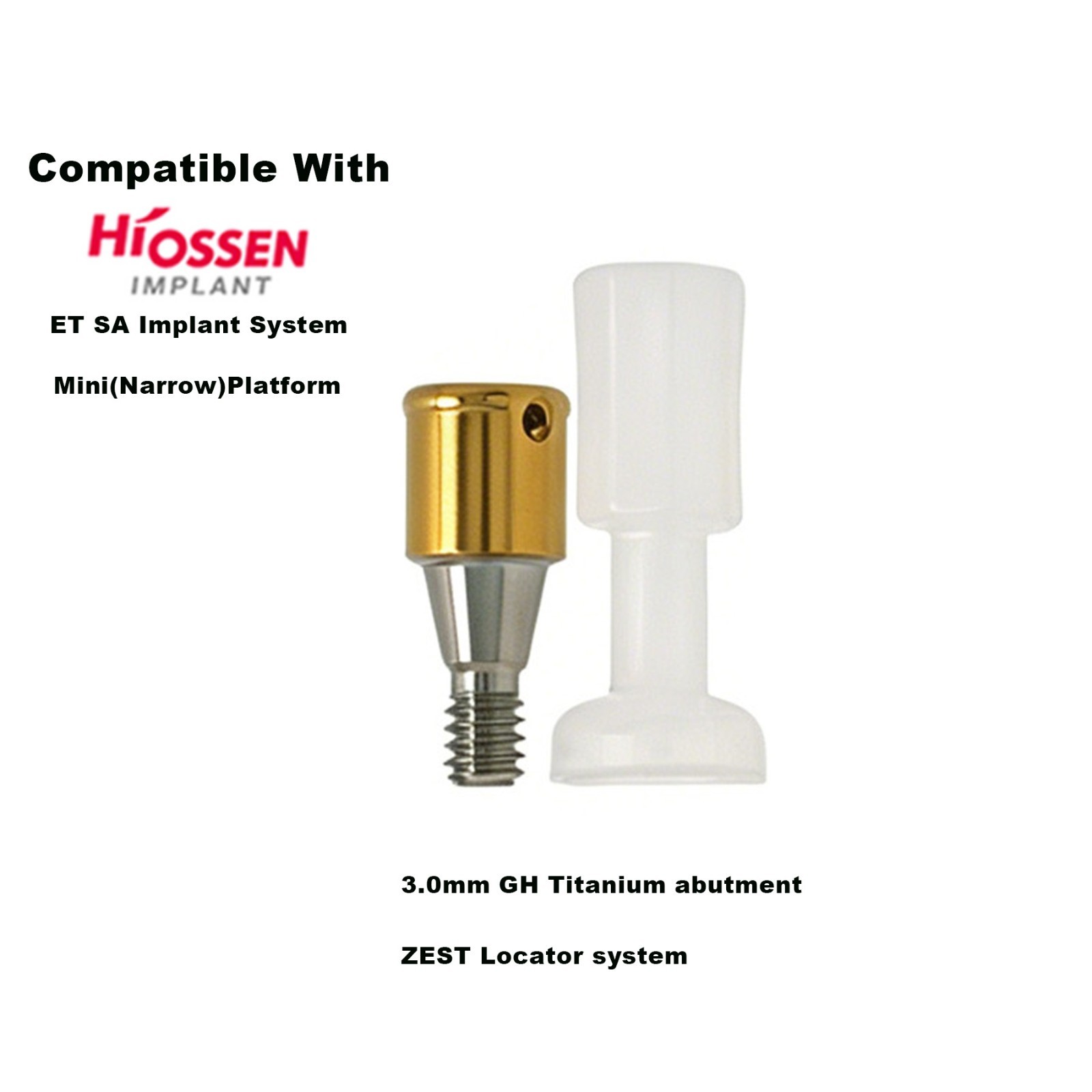 US Dental LOCATOR Titanium Abutment for HIOSSEN ET/TS Fixture Hex Mini Platform