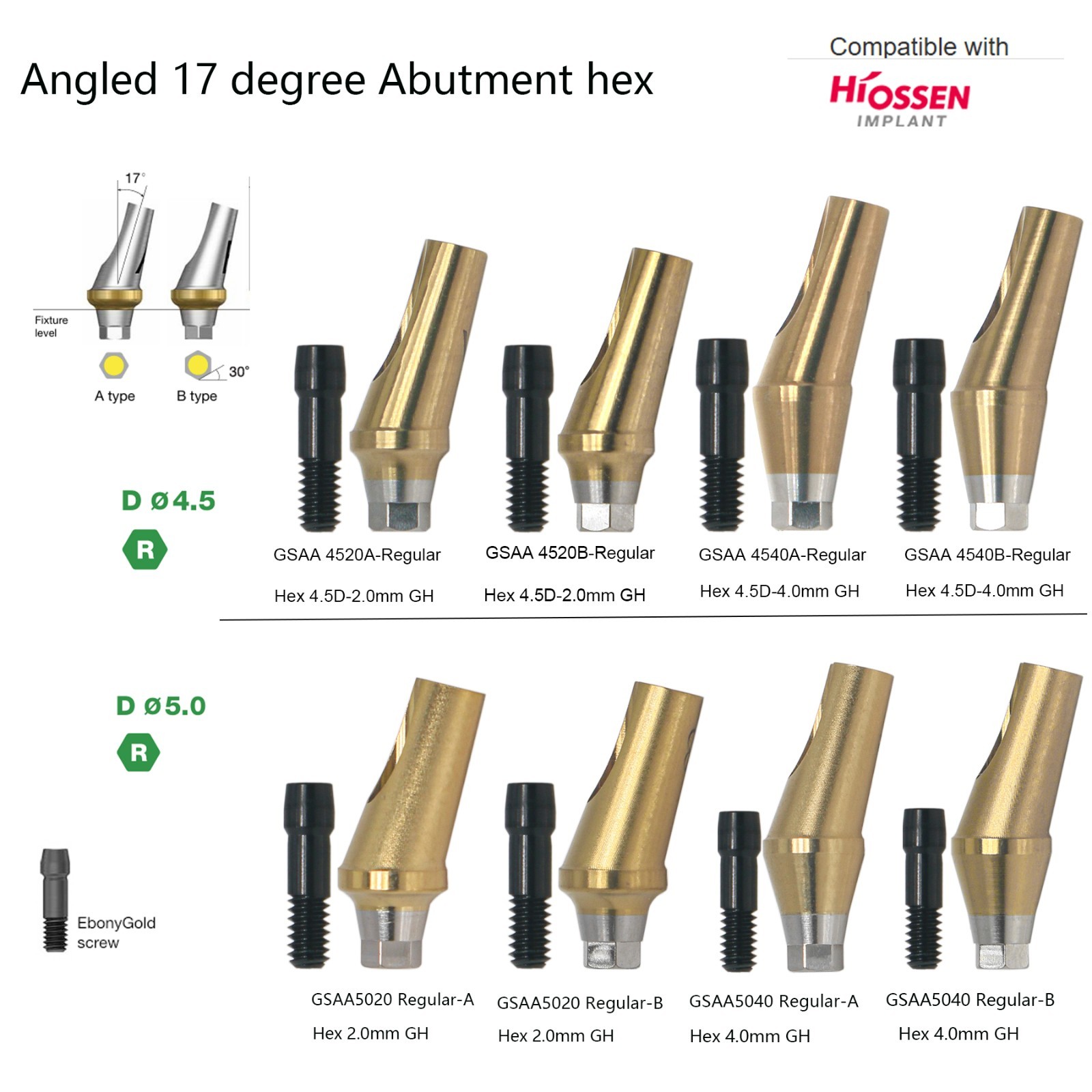 US Hiossen Dental Straight Locator Healing Cap Abutment Regular Mini ET Platform