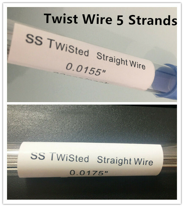 Dental Orthodontic Straight Wire Stainless Steel Twist Wires 0.0155/0.0175