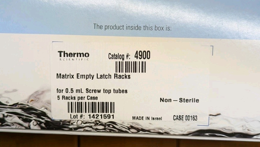 Thermo Scientific Matrix Empty Latch Racks # 4900