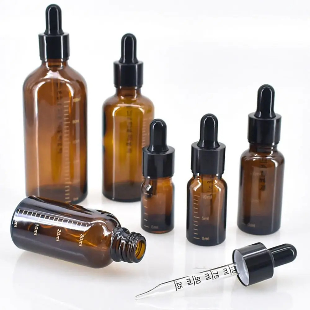 5ml-100ml Empty Dropper Bottle with Scale Reagent Eye Drop Amber Glass Aromather