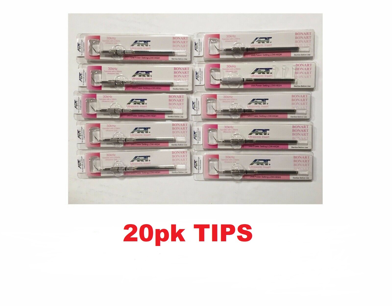 Dental VET Cavitron Ultrasonic Insert 30KHz P-10 Tip Universal 20/Pk BONART