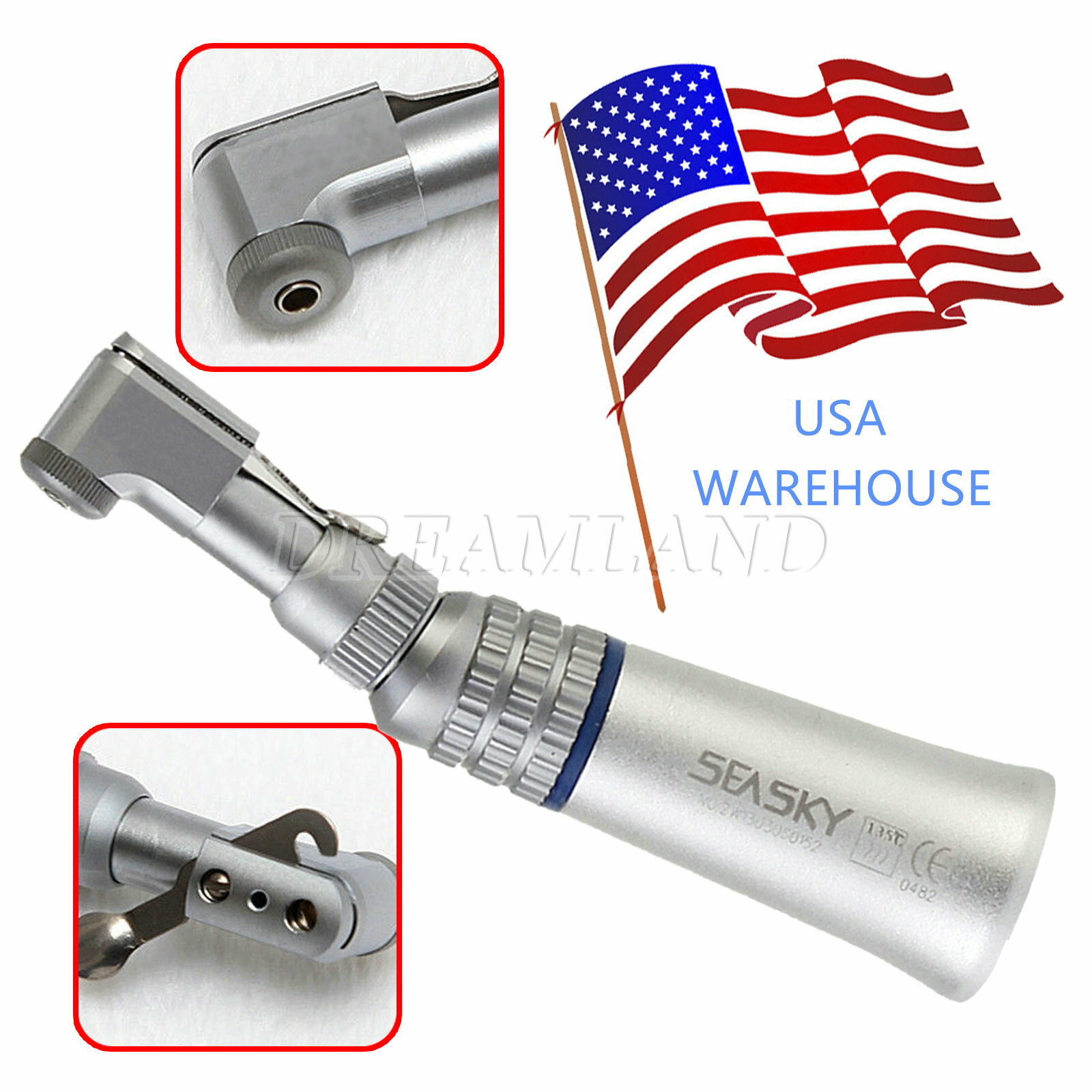 Dental Slow Low Speed Contra Angle Handpiece E-Type Latch Head 1:1 Fit NSK PY