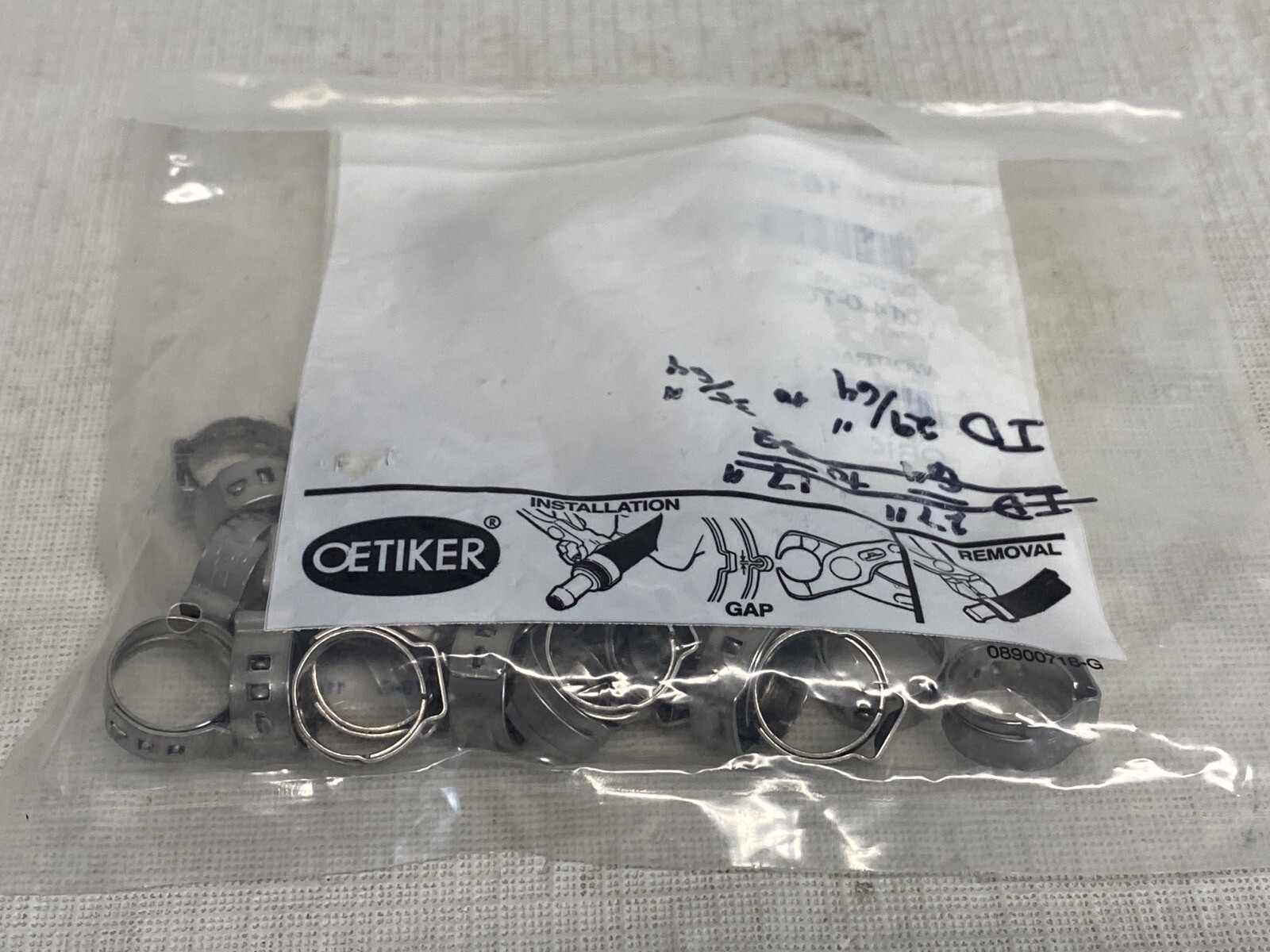 (25/Pk) OETIKER Stainless Steel 35/64” Stepless Clamps 11.5-14mm 16700012