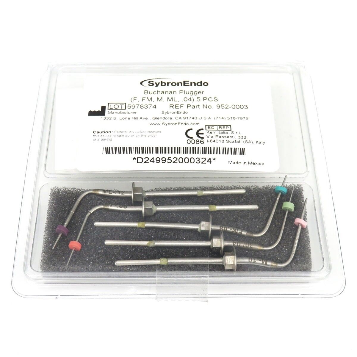 Kerr SybronEndo Buchanan System B Heat Pluggers Fill Obturation Tip Kit 952-0003
